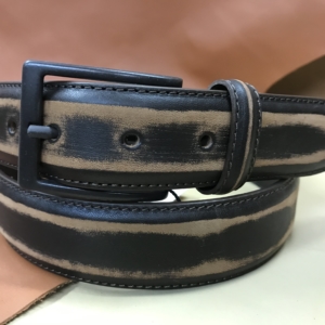 Ceinture marron en deux tons doublé cuir