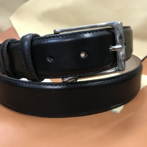 Ceinture cuir noir doublé cuir