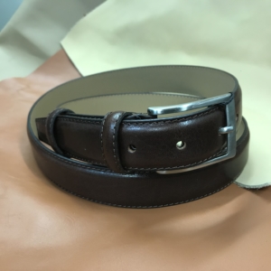 Ceinture cuir marron foncé doublé cuir